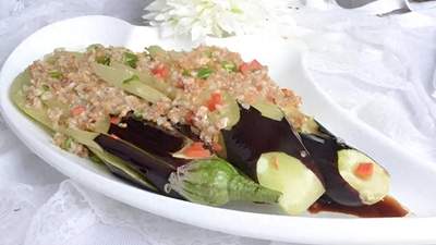 伏天不碰油烟,10分钟搞定蒜蓉蒸茄子,清爽开胃还下饭