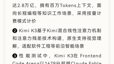 Kimi K3登顶全球榜单,美国AI界惊呼差距骤缩