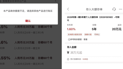 抢额度享长期利率！五年期大额存单重返银行渠道，部分产品已经售罄