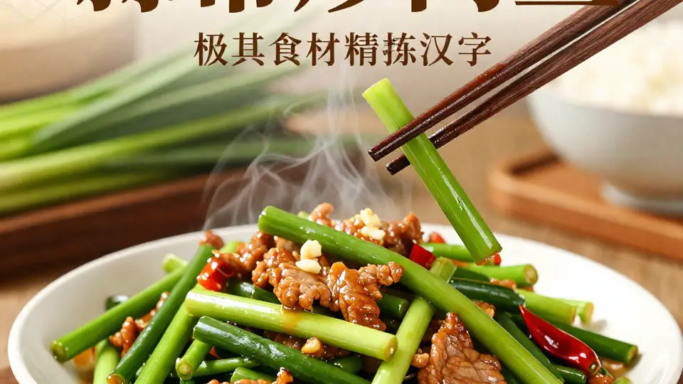 蒜苔炒肉丝这样切才脆嫩不塞牙