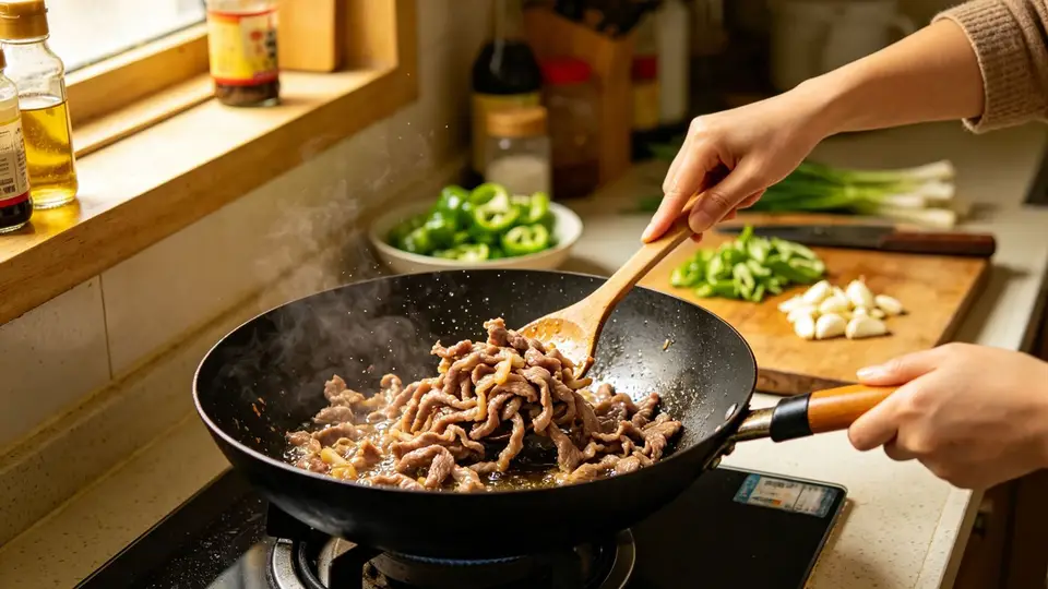 西兰花炒肉片,记住三个关键,脆嫩又下饭