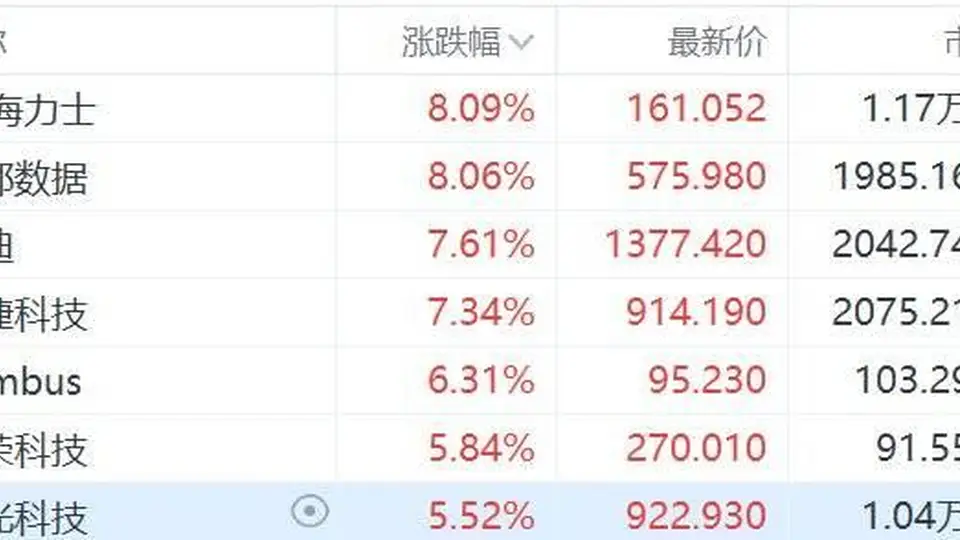 来体验美股存储板块的集体涨势吧！SK海力士、西部数据等个股涨幅超8%