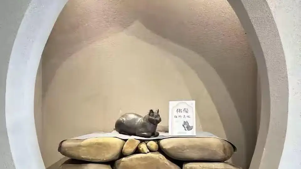 海口那尊疑似被盗的宋代铜佛,目前已移出北京观复博物馆原展位,现场贴有“佛像体检去啦”提示牌,尚待文物部门最终定论