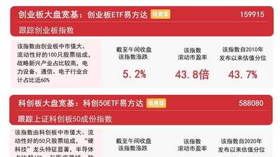 创业板指半日涨超5%带动市场放量反弹，创业板ETF易方达成交额近百亿