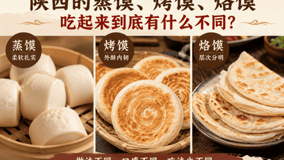 陕西蒸馍烤馍烙馍的口感与制作差异
