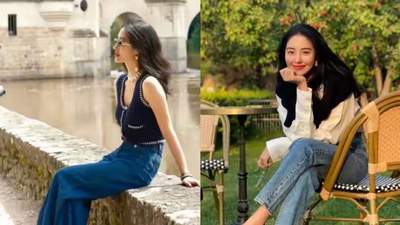 秦岚杨采钰的牛仔裤搭配法：告别白鞋 穿出高级感