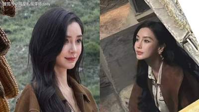 Angela baby颜值还是那么顶！棕色流苏夹克复古时髦，美的权威