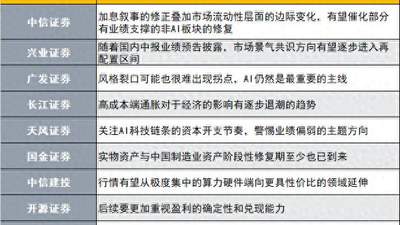 有业绩支撑的非AI板块修复在即？十大券商策略来了
