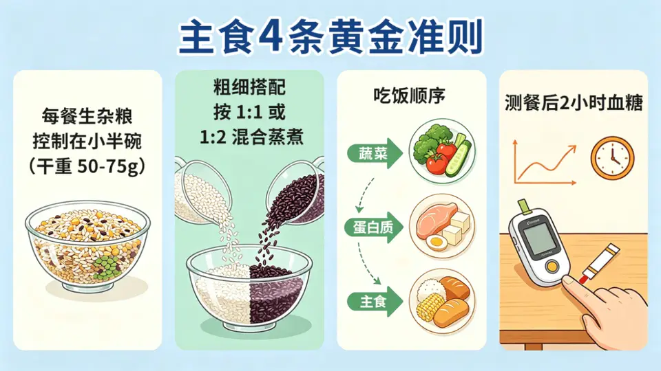 糖尿病患者巧吃主食稳血糖:5种主食搭配食用法