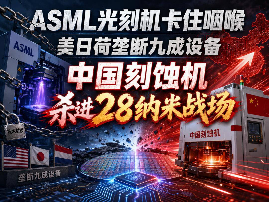 ASML光刻机卡住咽喉、美日荷垄断了九成设备，中国刻蚀机已杀进28纳米战场