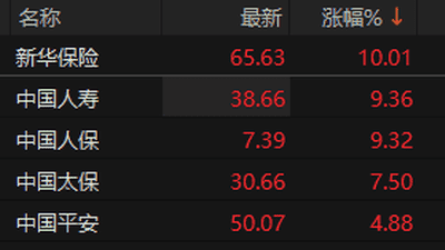 保险板块持续走强 新华保险午后涨停