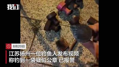 扬州男子钓鱼钓出一袋疑似公章，多家单位就此事回应