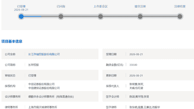 长存控股，IPO已受理，拟募资330亿元