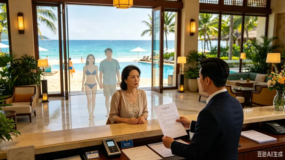 跟男闺蜜借出差名义赴三亚度假 沙滩上的情侣泳装合影引心绪波动
