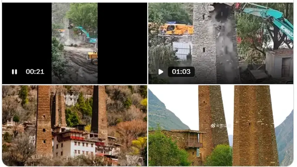 围观者实地探访 所谓强拆西藏嘉绒千年古碉竟为2010年新建仿碉建筑 真相曝光