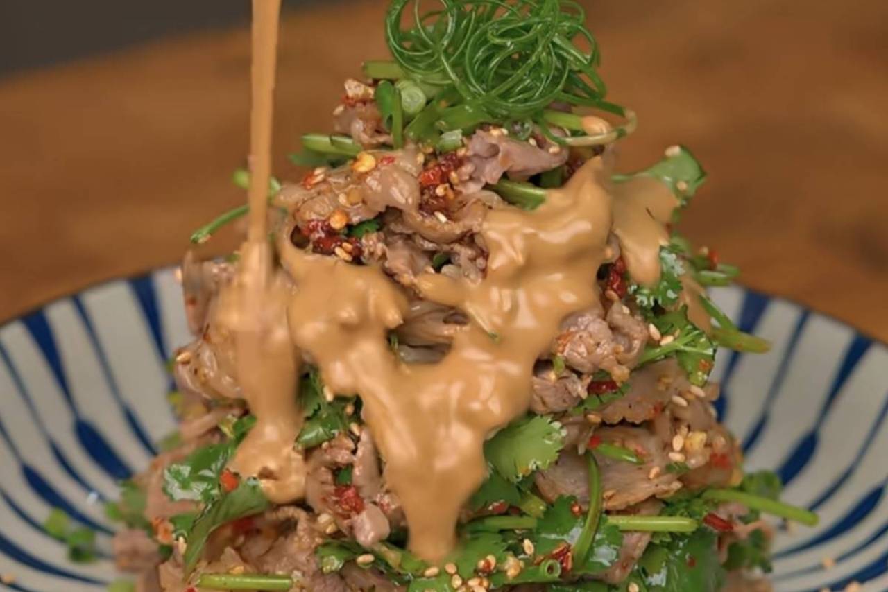 麻酱香菜牛肉：一口入魂的家常神仙吃法