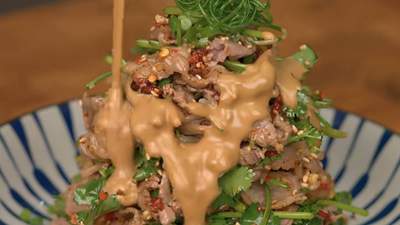 麻酱香菜牛肉：一口入魂的家常神仙吃法
