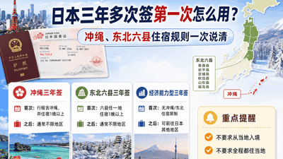日本三年多次签第一次怎么用？冲绳、东北六县住宿规则一次说清