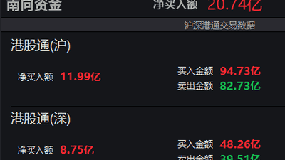 8月4日南向资金净流入20.74亿港元 不少投资者参与港股通交易热度高涨