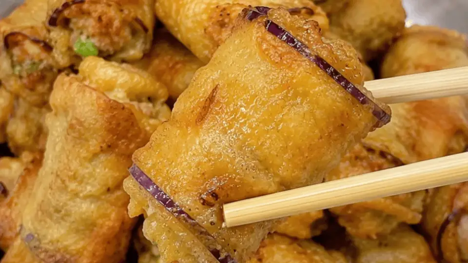 外酥里嫩炸茄卷，一口爆汁的家常美味