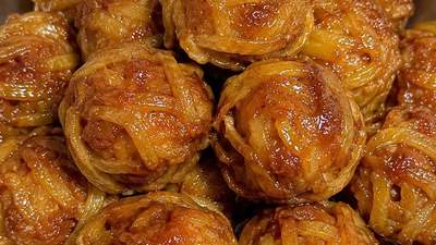 金黄焦香的土豆鸡肉丸子，一口一个外酥里嫩