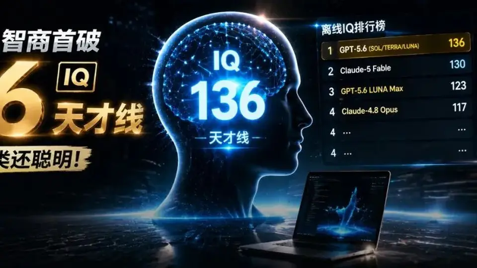 GPT-5.6智商首破130天才线!比99%人类聪明