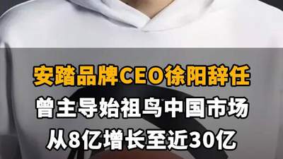 【安踏品牌CEO徐阳辞任，曾主导始祖鸟中国市场从8亿增长至近30亿】