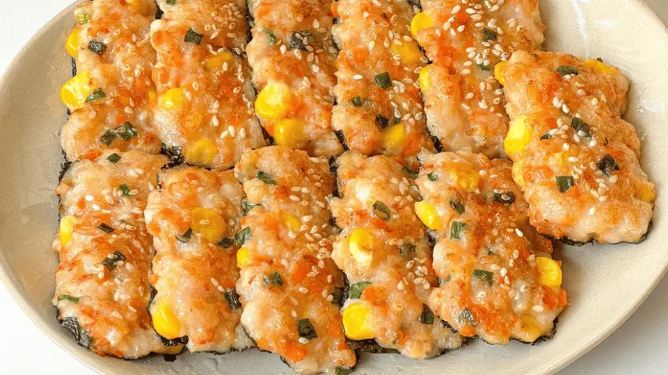 海苔鲜虾饼:一口鲜甜,满嘴家的味道