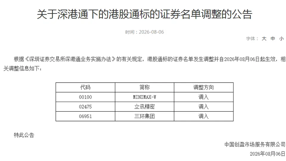 8月5日港股通新添标的大盘点 三大领军企业携手带来前沿产业新体验