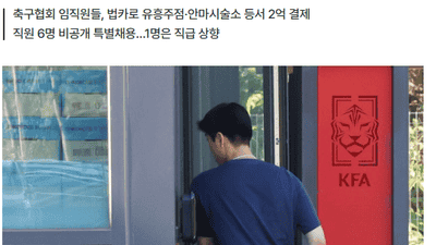 18名足协职员挪用公款2亿韩元 前主席借出差带妻子出国游玩还违规领高薪