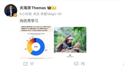 折叠屏市场洗牌：华为60%份额稳居第一，荣耀21%大幅领先OV小米
