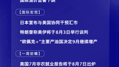 8月3日国际晨讯|日本宣布与美国协同干预汇市 特朗普称美伊将于8月3日举行谈判
