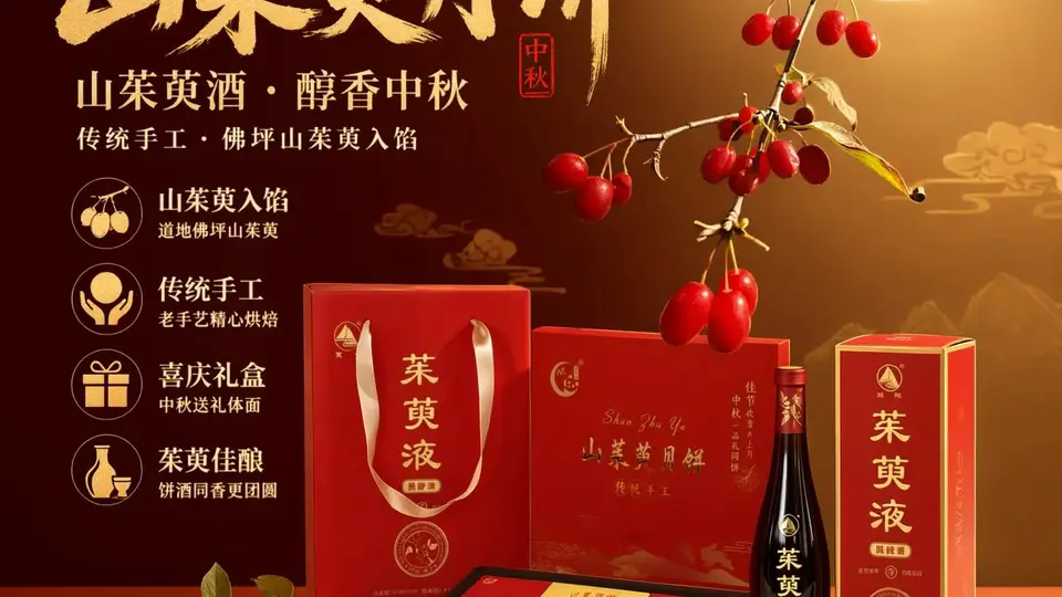 佛坪山茱萸月饼,饼酒相伴,共赴中秋好时节