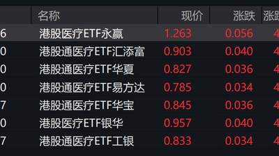 港股医疗概念股走强，相关ETF涨超4%