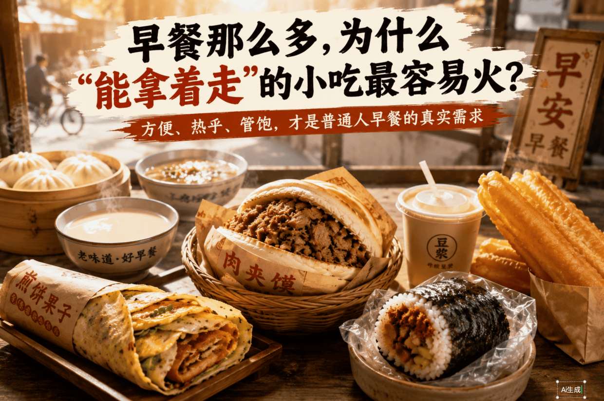 中国早餐那么多，为什么“能拿着走”的小吃最容易火？