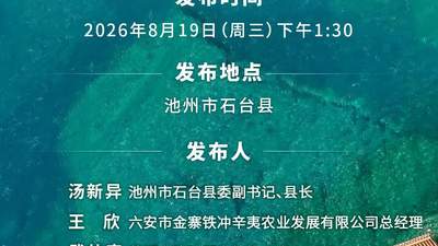 8月19日,石台见!
