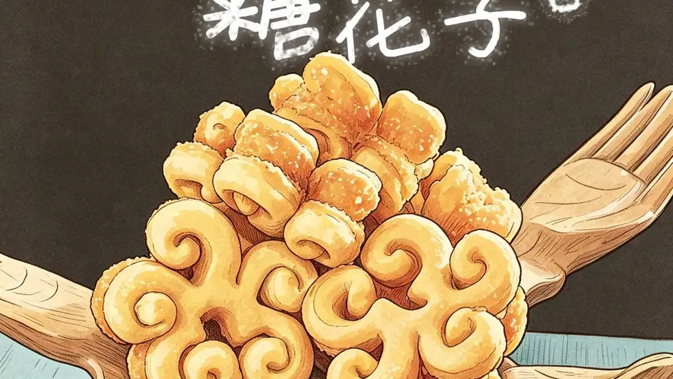 永昌春节特色美食 十八子之糖花子